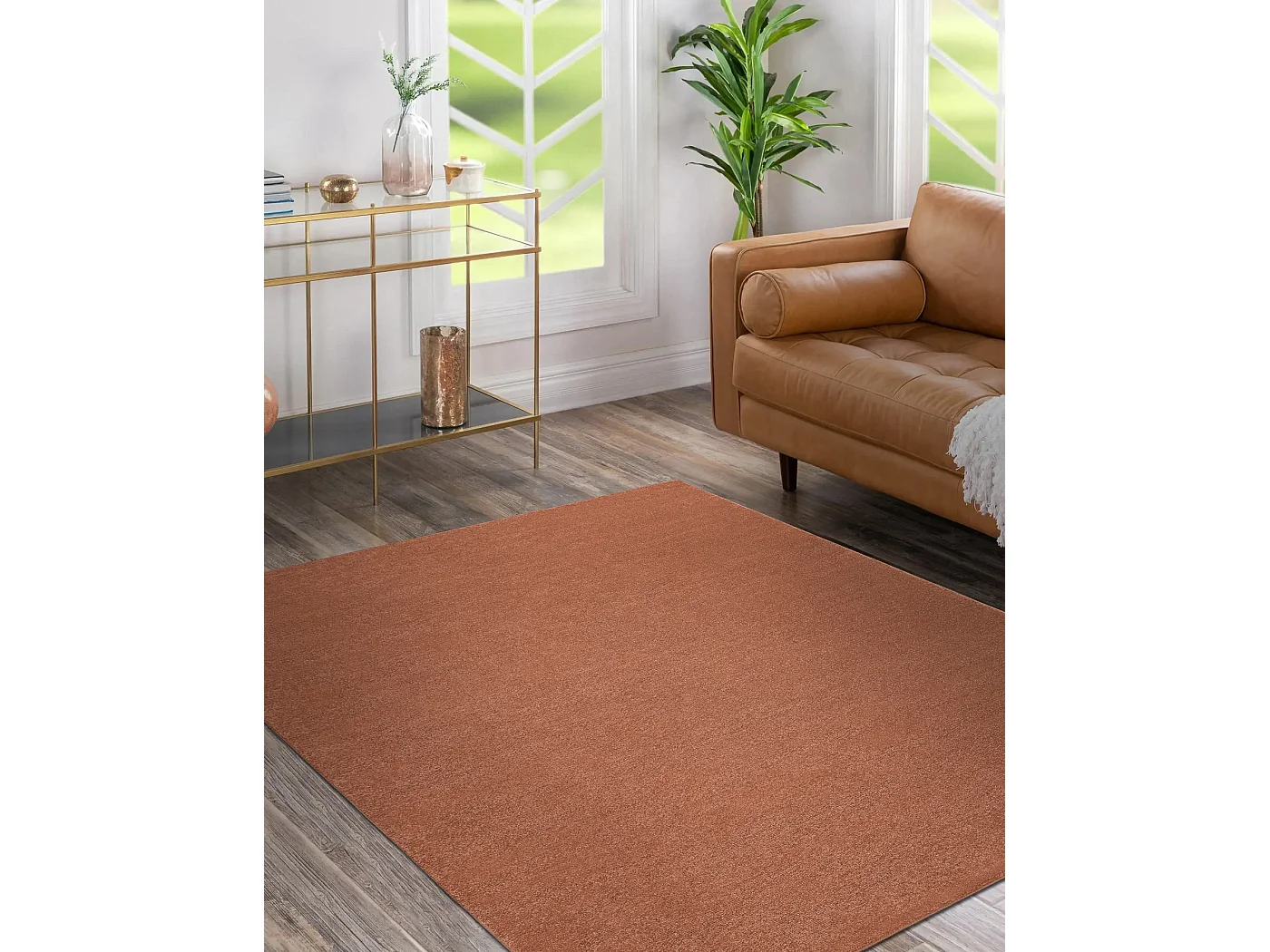 Tapijt SOFTY uniform, enkele kleur terracotta 120x170 cm