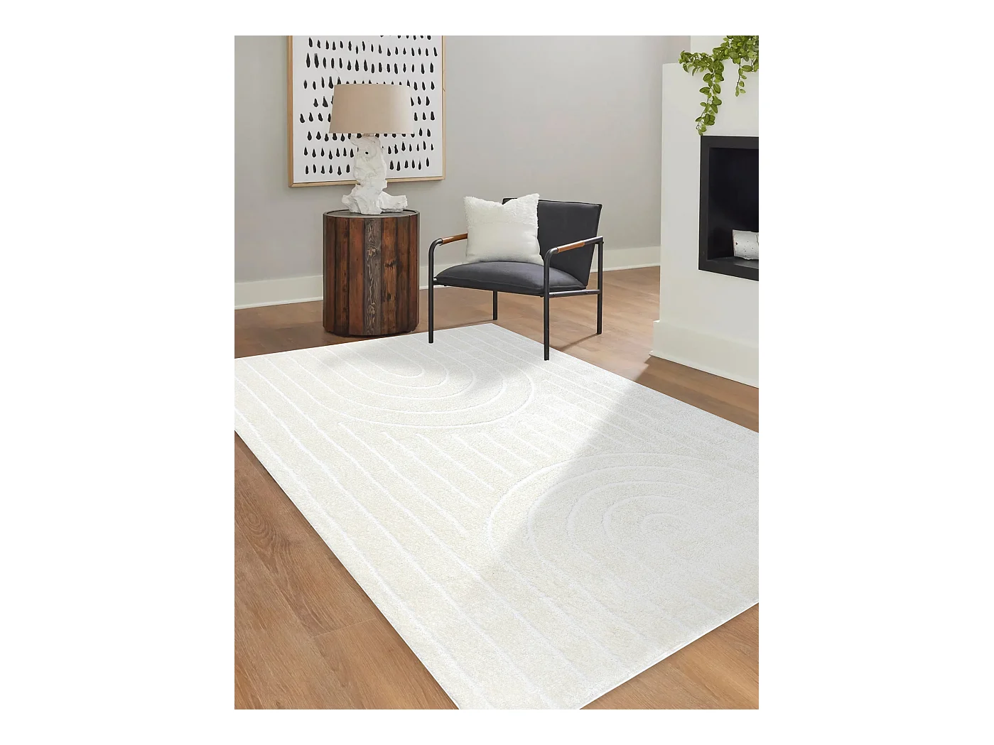 Tapis moderne MODE 8494 géométrique crème 140x190 cm