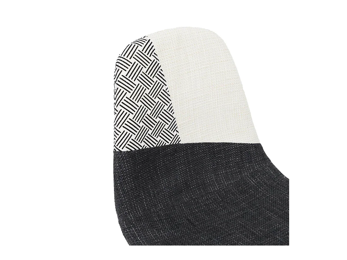 FILLA - Lot de 2 Chaises Noires Blanches et Motif Strié