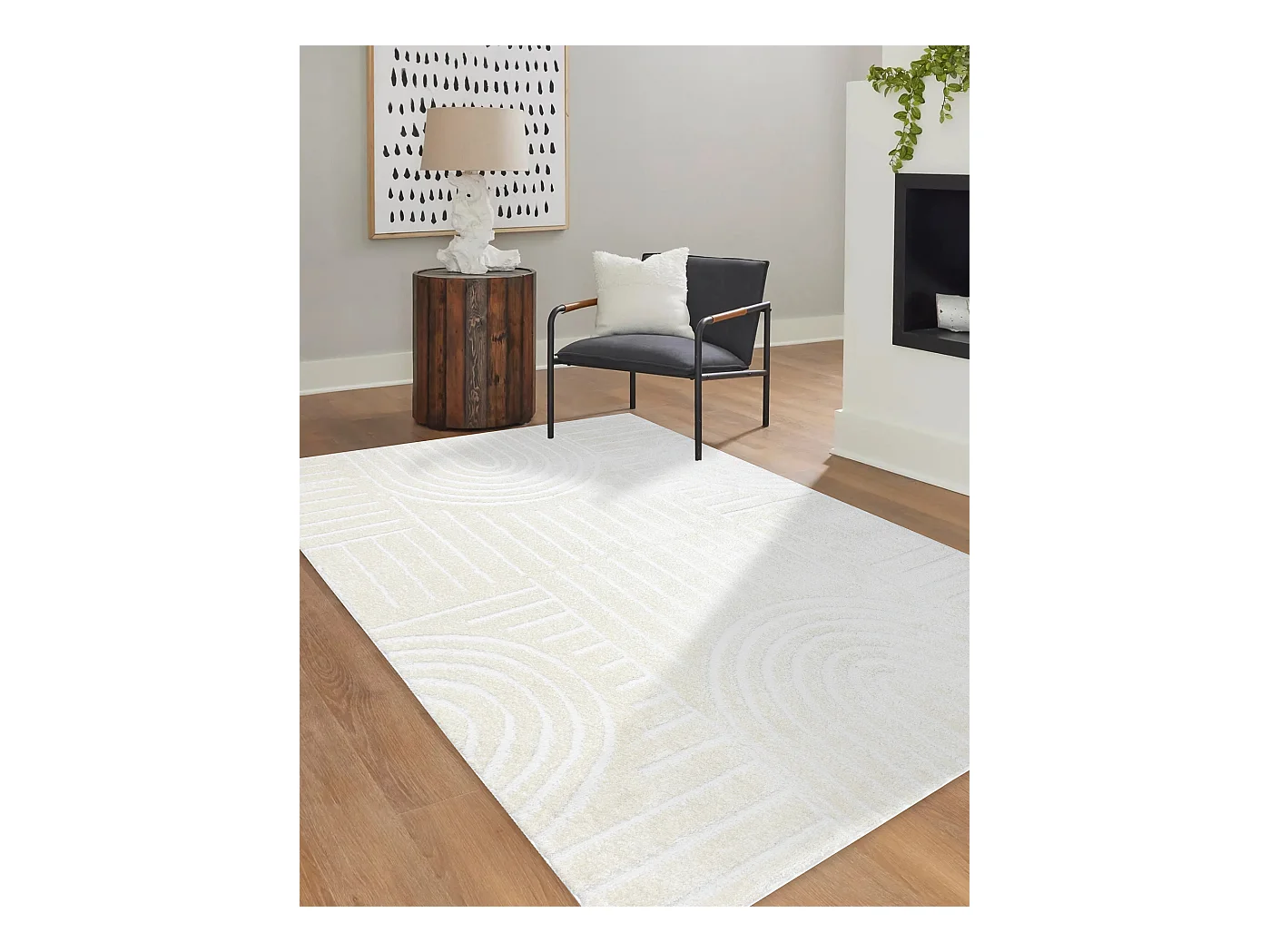 Tapis moderne MODE 8586 géométrique crème 200x290 cm