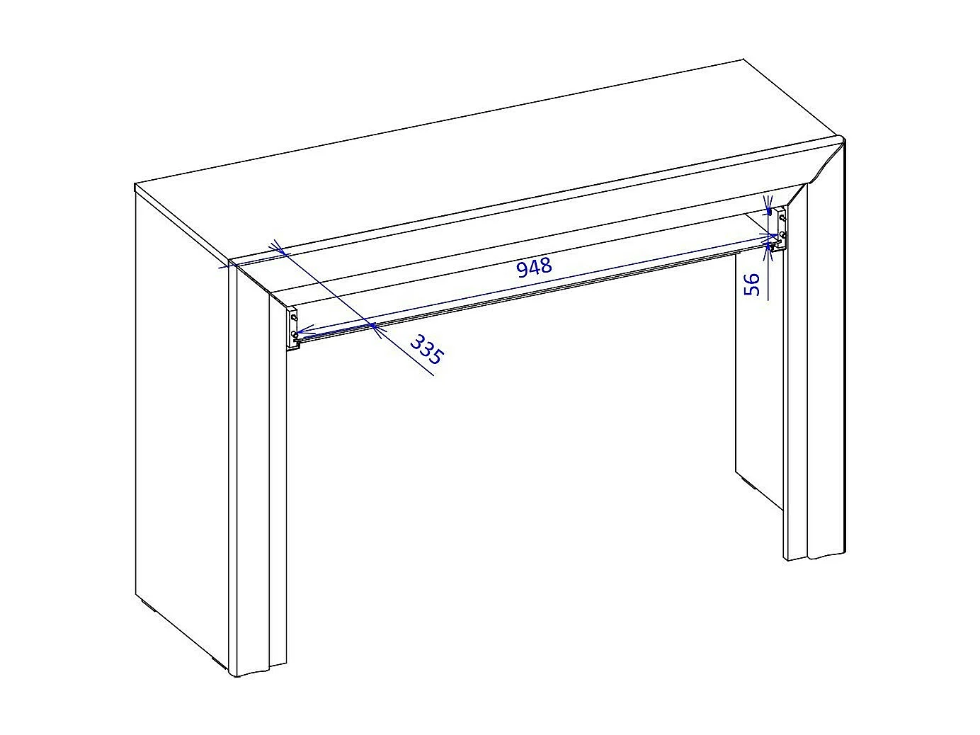 Mesa consola de diseño colección DOHA color negro mate y acabados dorados.