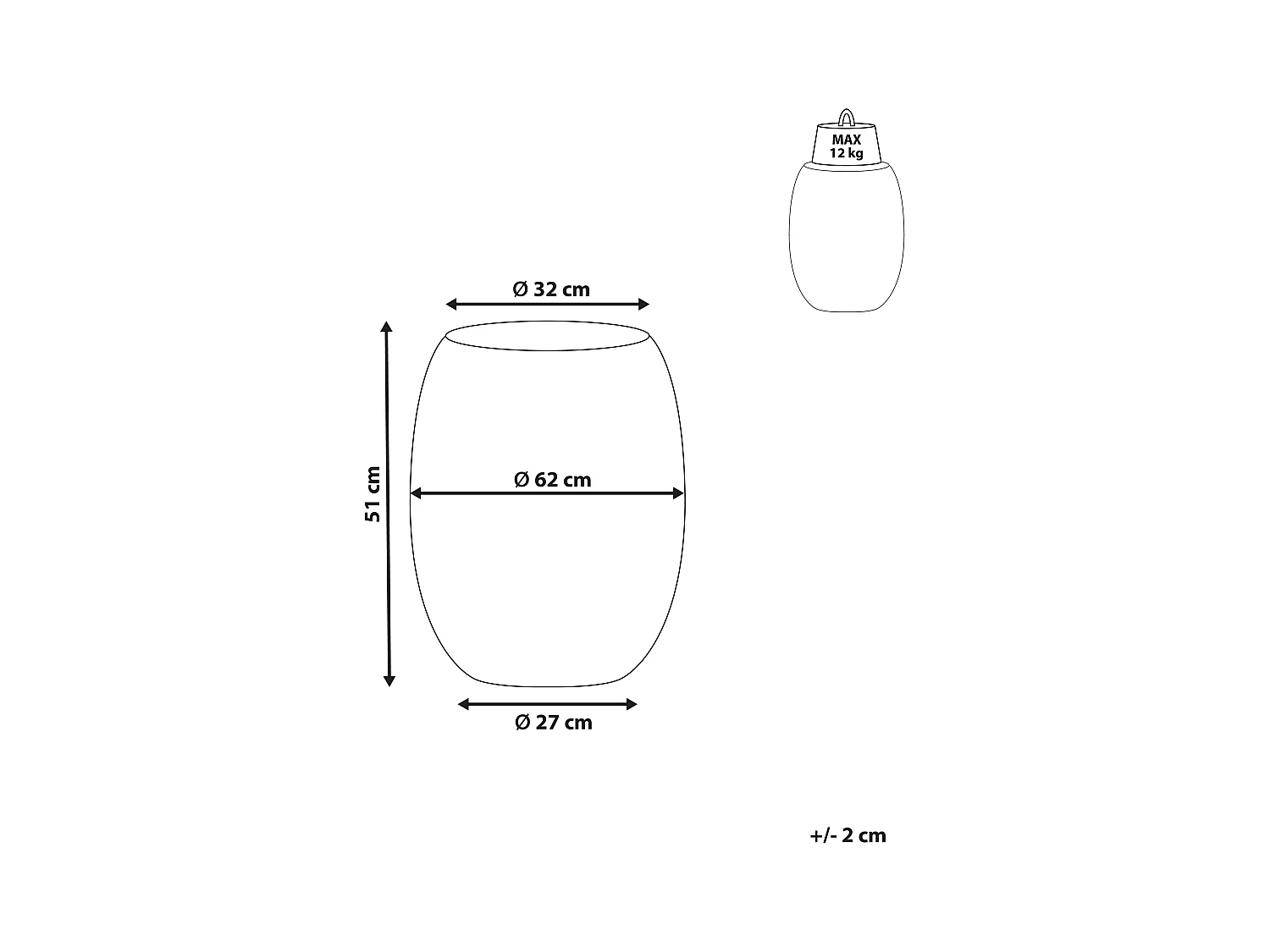 Stolik pomocniczy UHANA Czarny