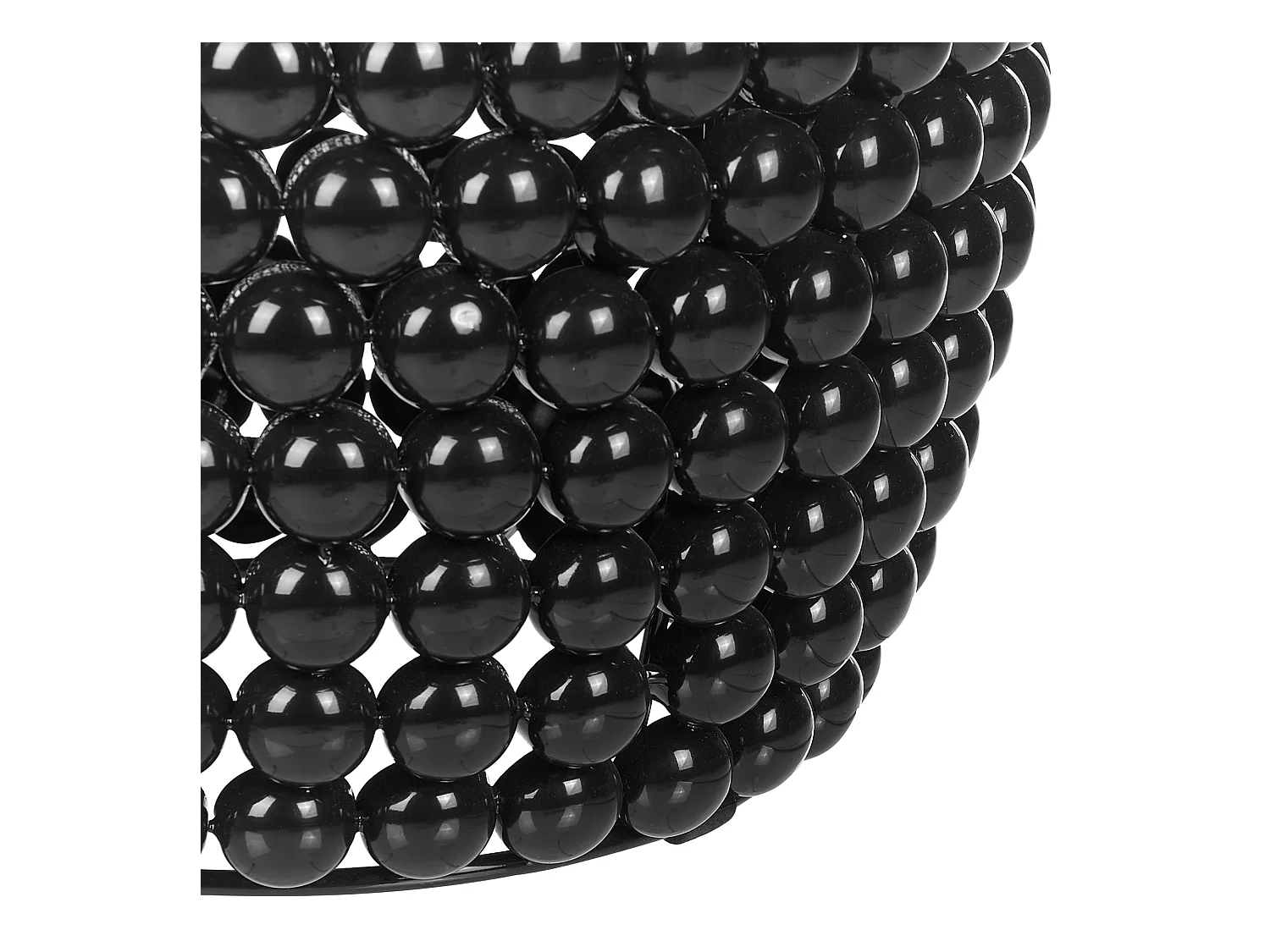 Beistelltisch Kunststoff Perlen-Optik schwarz oval ø32 cm Modern Glamourös Uhana