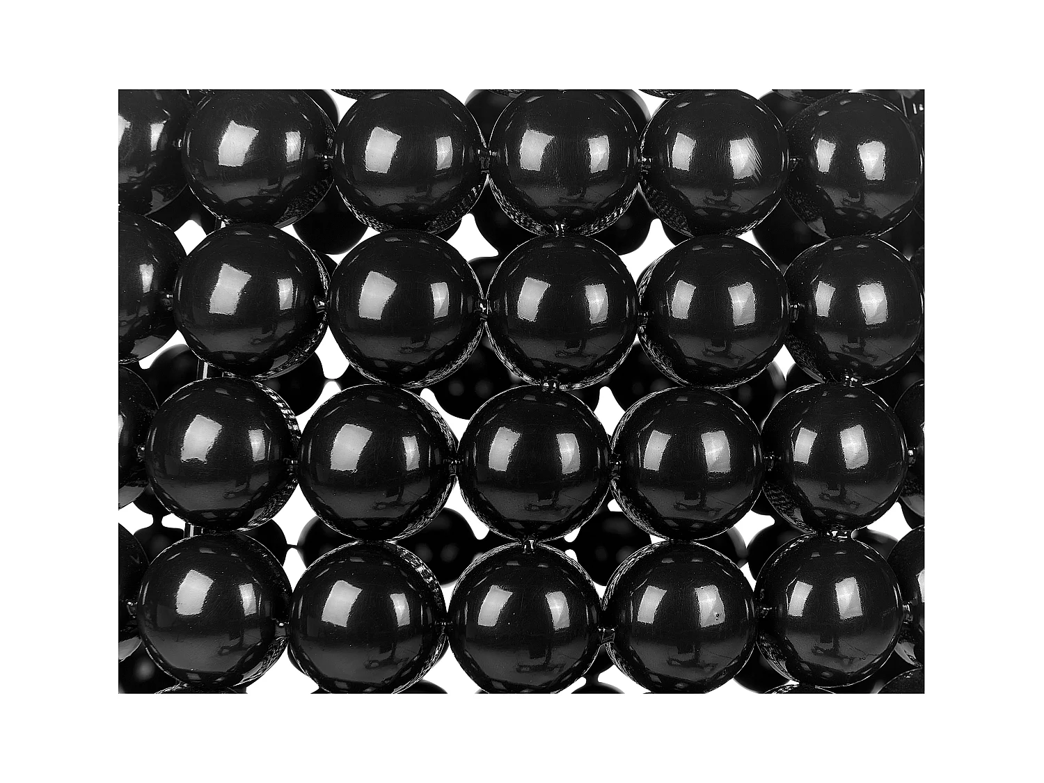 Beistelltisch Kunststoff Perlen-Optik schwarz oval ø32 cm Modern Glamourös Uhana