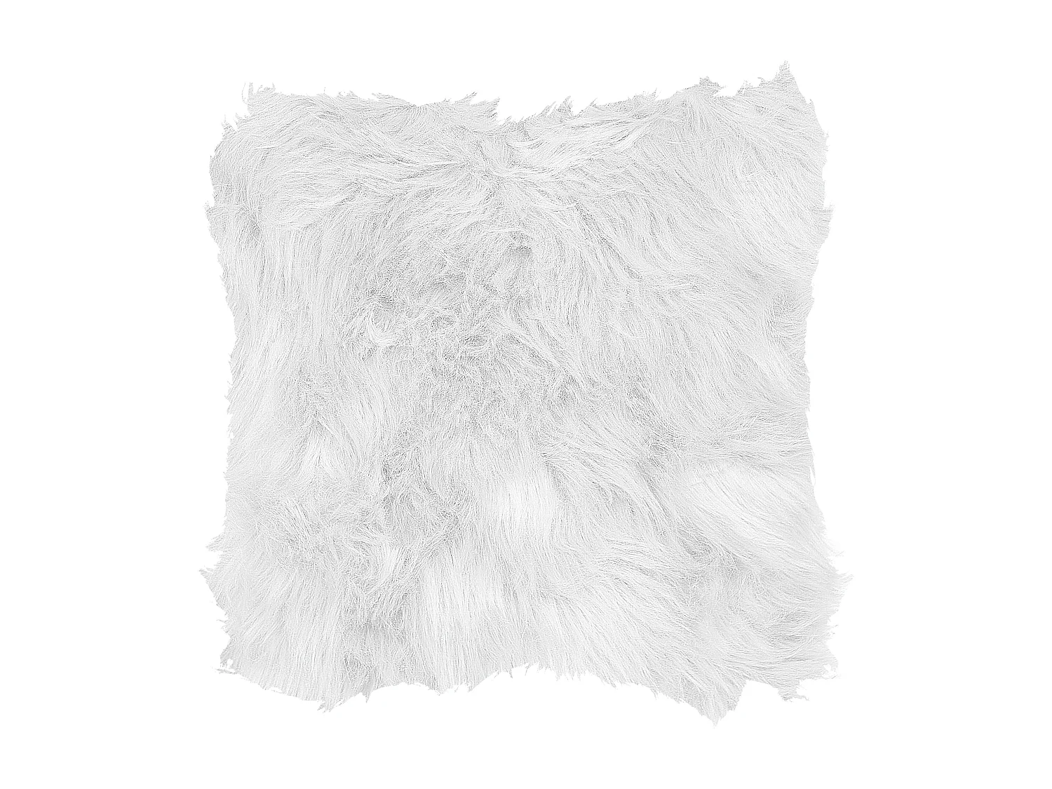 Dekokissen im 2er Set Felloptik 42 x 42 cm Polyester weiß Lubha