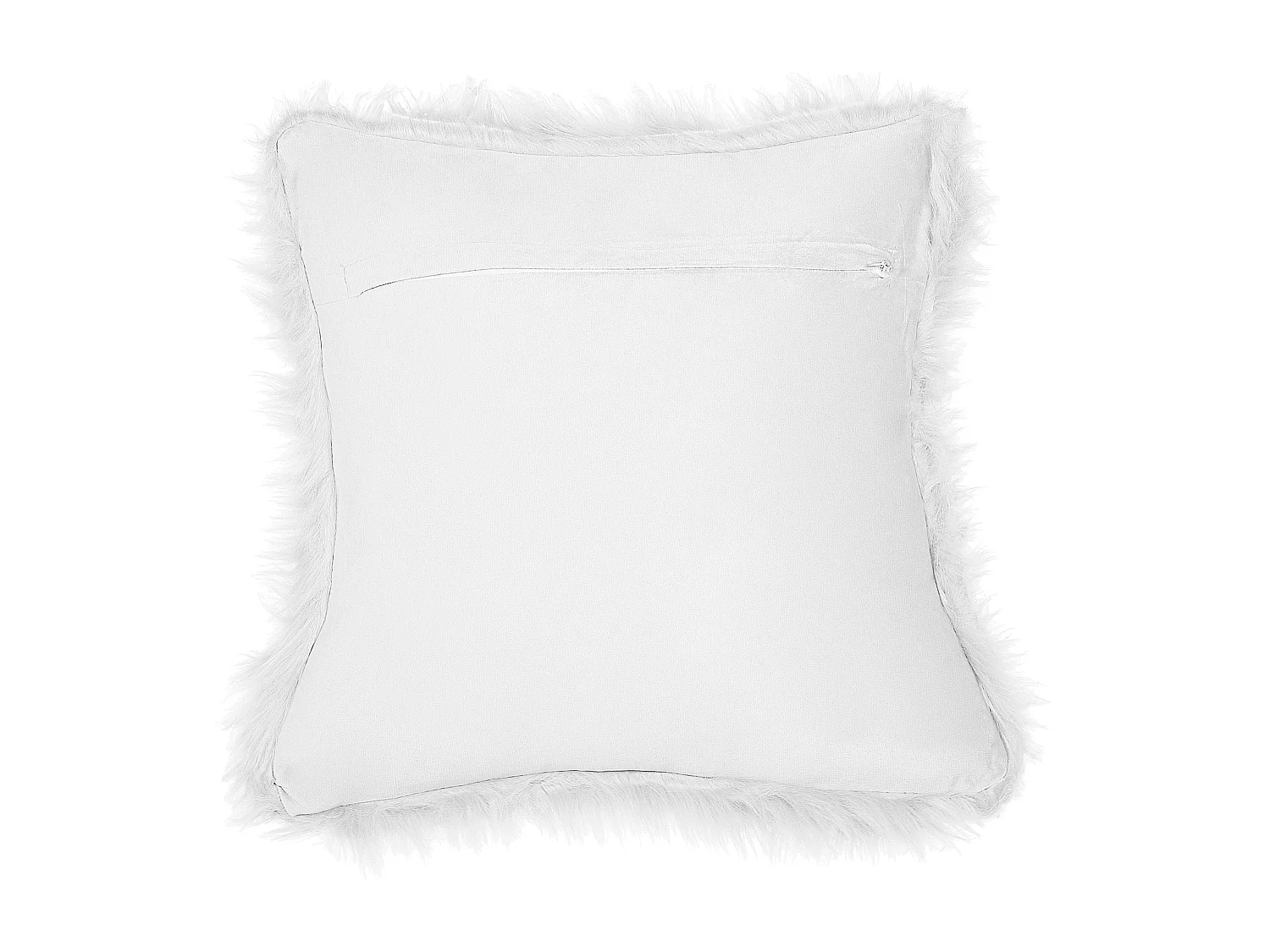 Dekokissen im 2er Set Felloptik 42 x 42 cm Polyester weiß Lubha