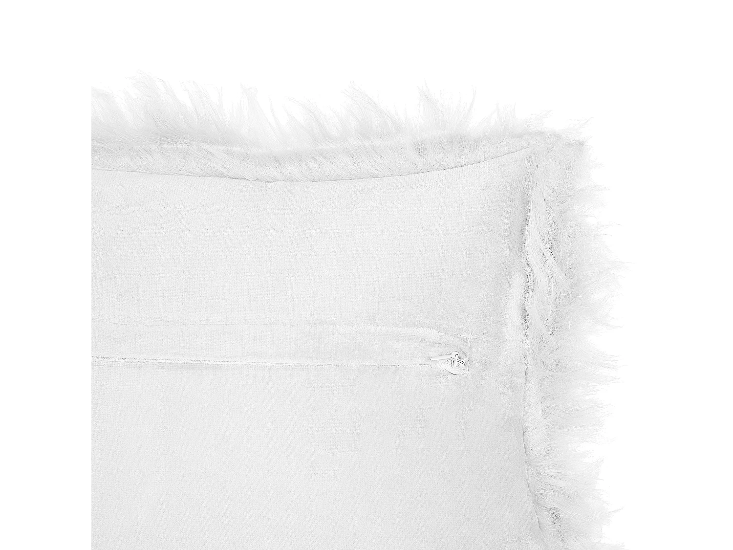 Lot de 2 coussins décoratifs LUBHA Fourrure synthétique 42 x 42 cm Blanc Unicolore