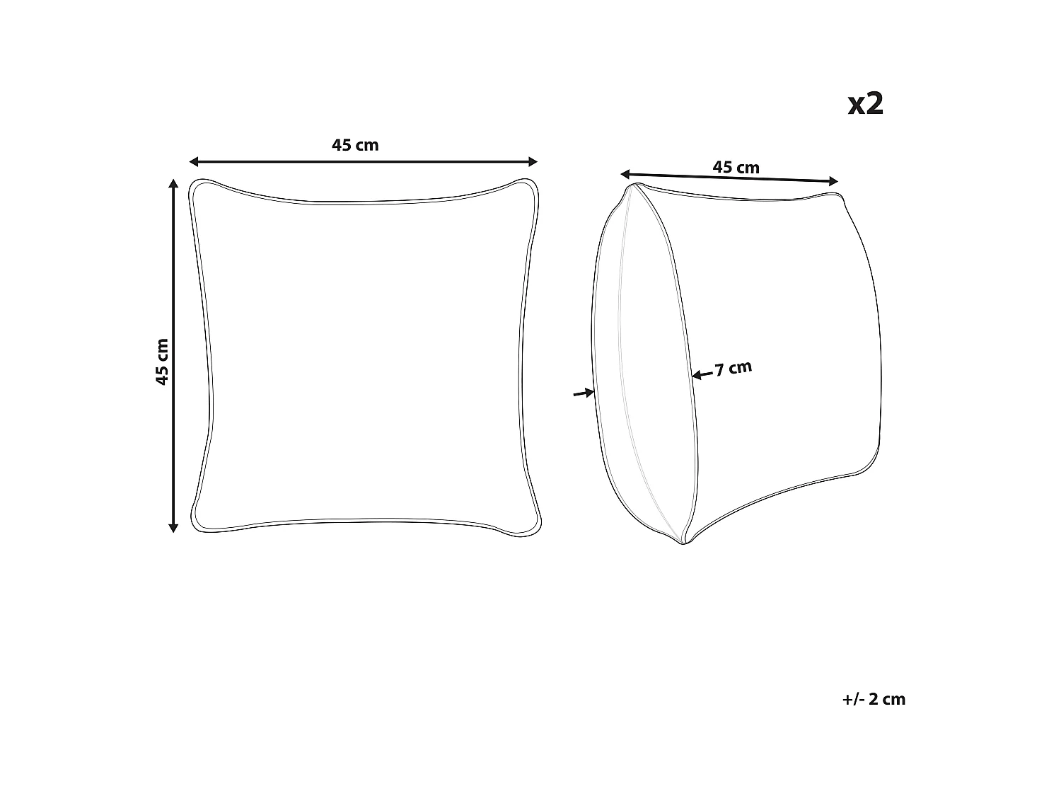 Dekokissen im 2er Set Felloptik 42 x 42 cm Polyester grau Lubha