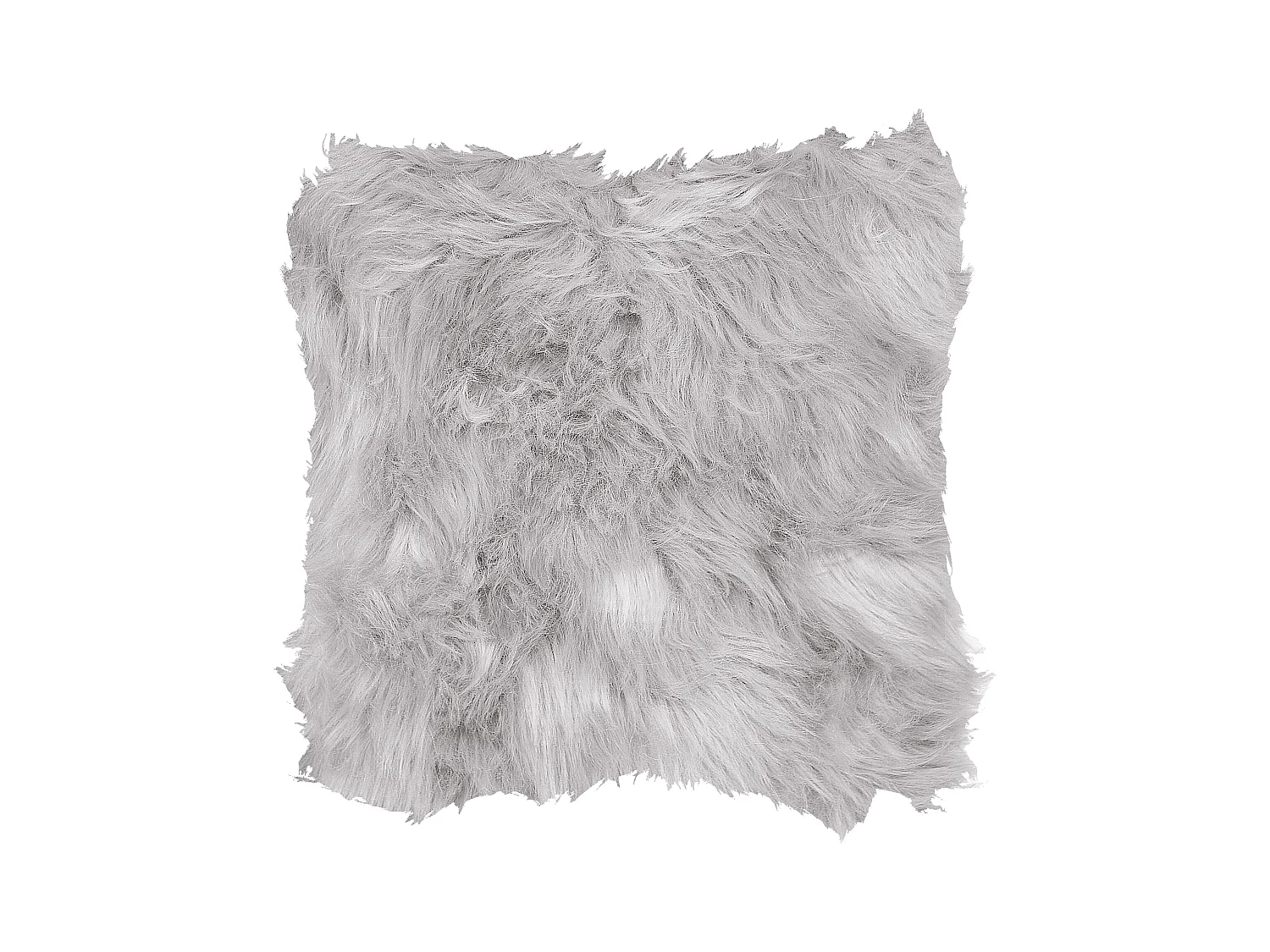 Dekokissen im 2er Set Felloptik 42 x 42 cm Polyester grau Lubha