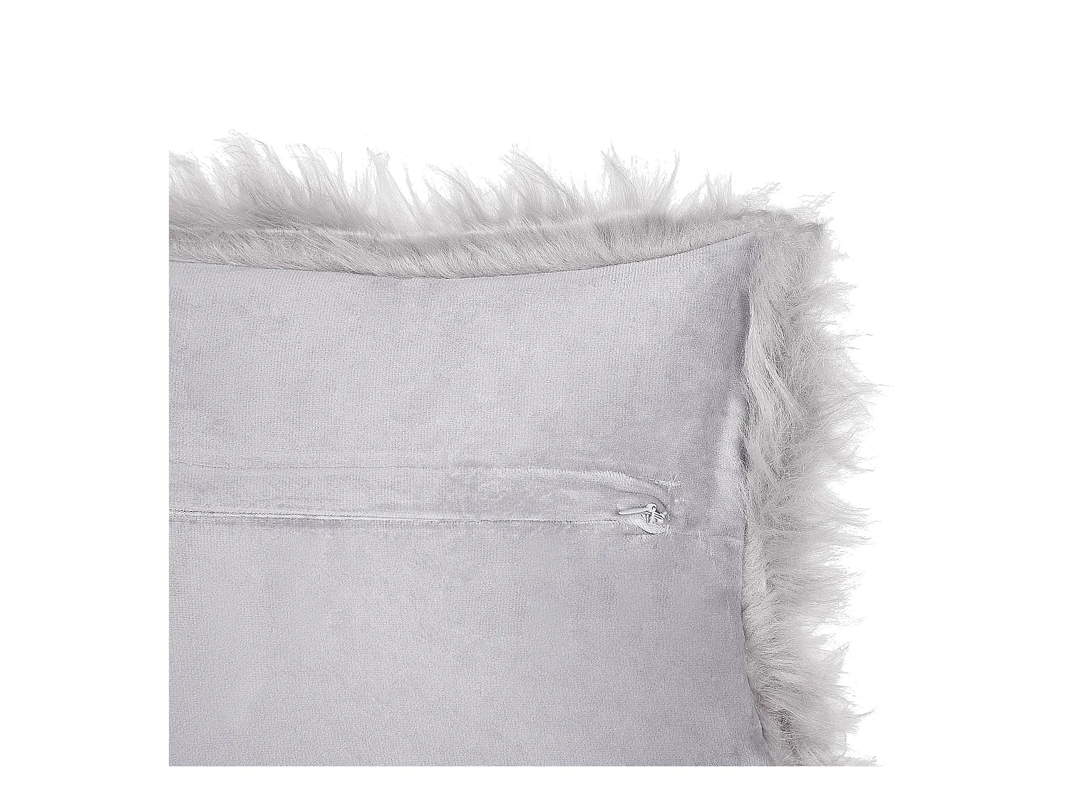 Dekokissen im 2er Set Felloptik 42 x 42 cm Polyester grau Lubha