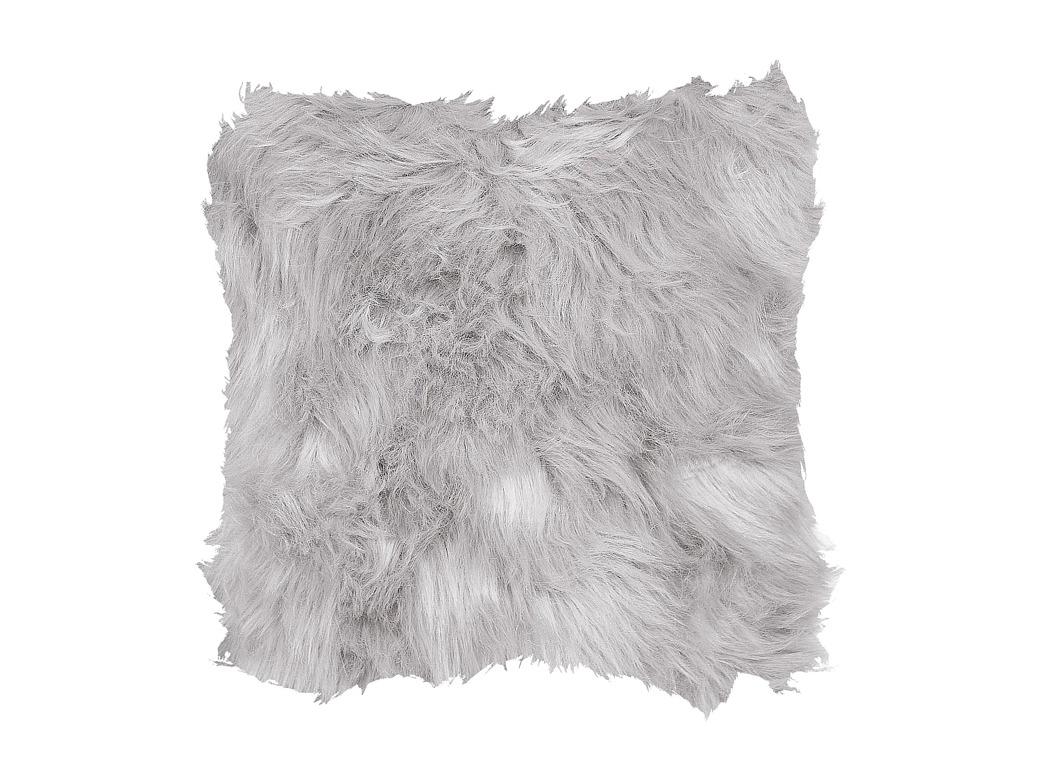 Lot de 2 coussins décoratifs LUBHA Fourrure synthétique 42 x 42 cm Gris clair Unicolore