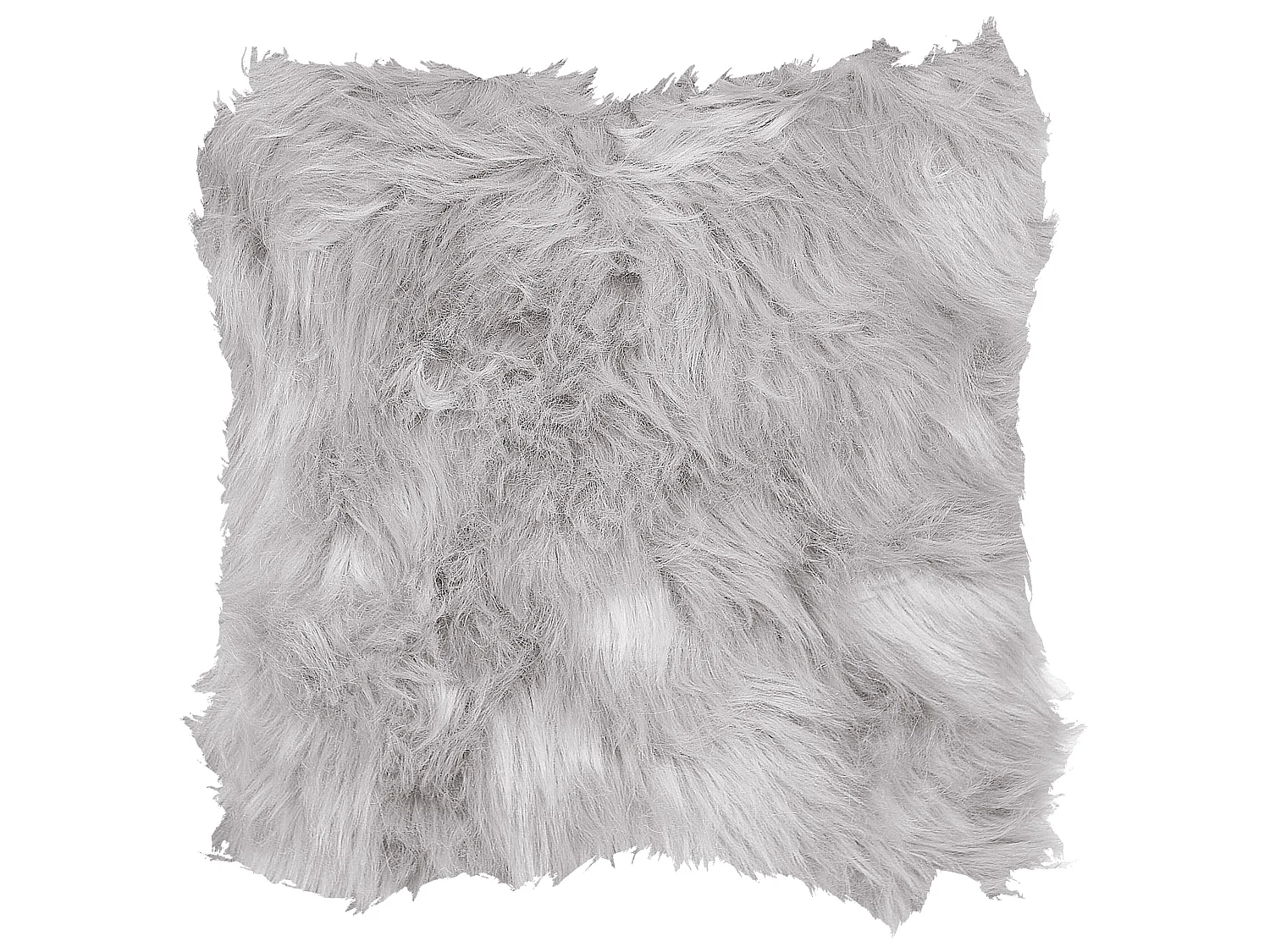 Set of 2 Decorative Cushions LUBHA Faux Fur 42 x 42 cm Light Grey Solid