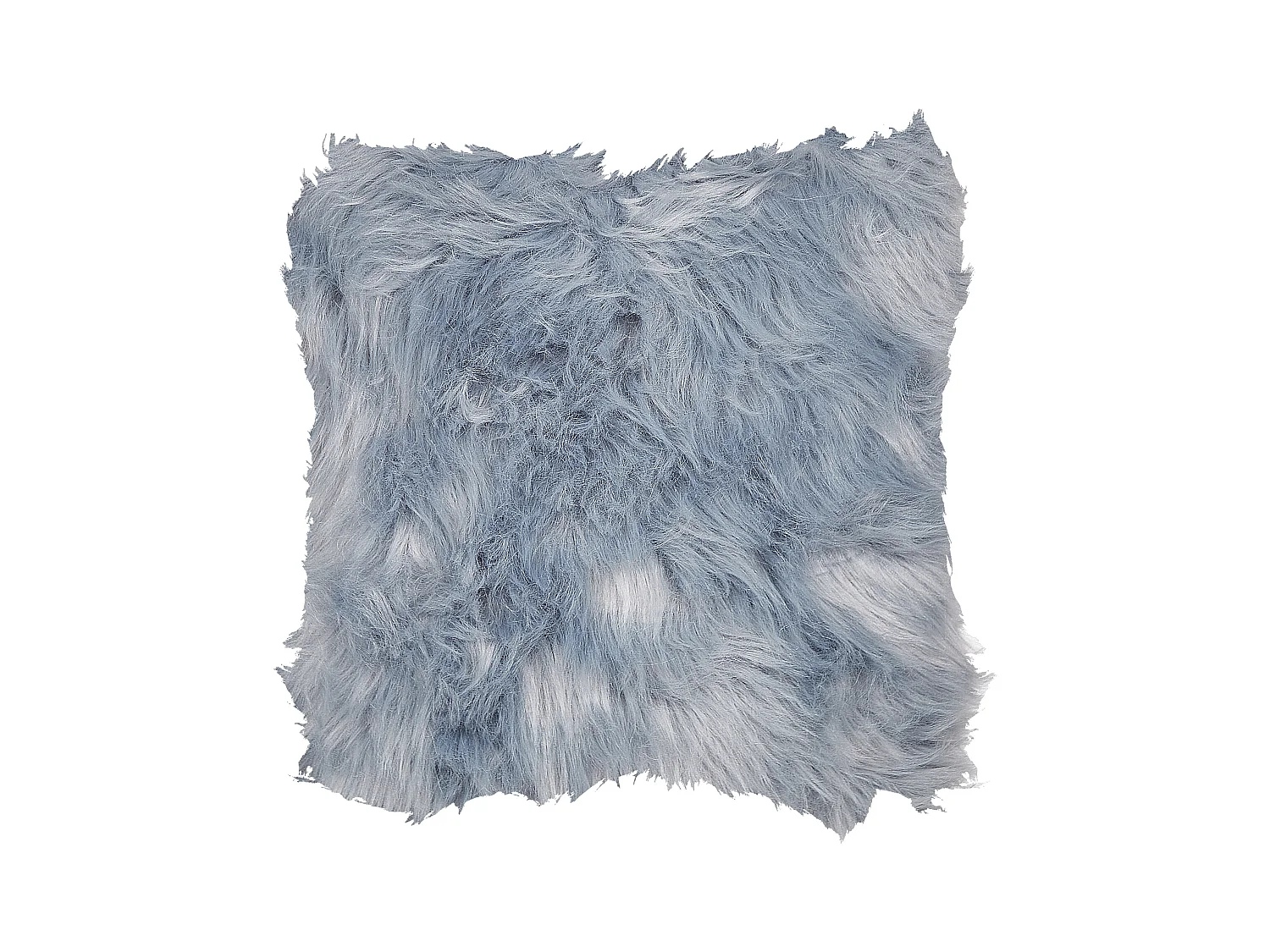 Dekokissen im 2er Set Felloptik 42 x 42 cm Polyester blau / grau Lubha