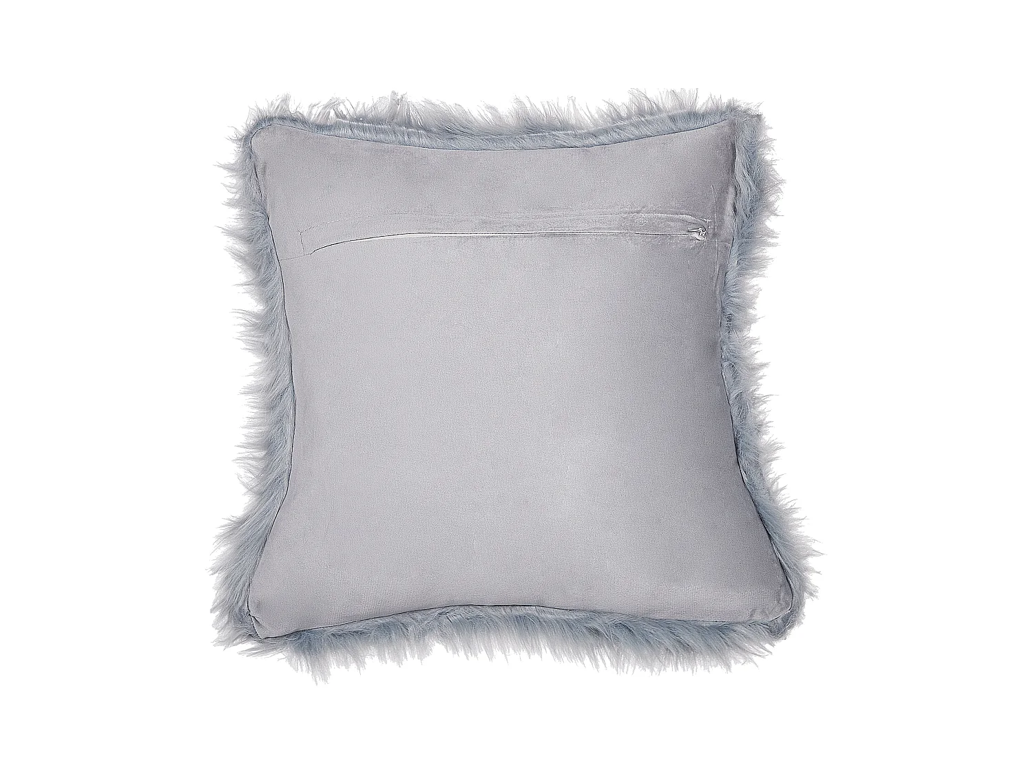 Dekokissen im 2er Set Felloptik 42 x 42 cm Polyester blau / grau Lubha