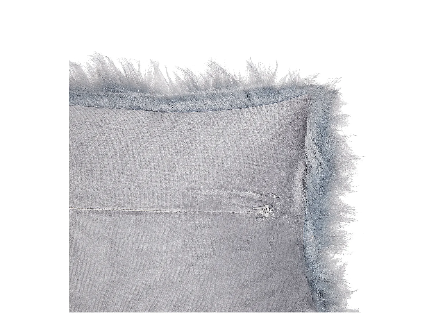 Dekokissen im 2er Set Felloptik 42 x 42 cm Polyester blau / grau Lubha