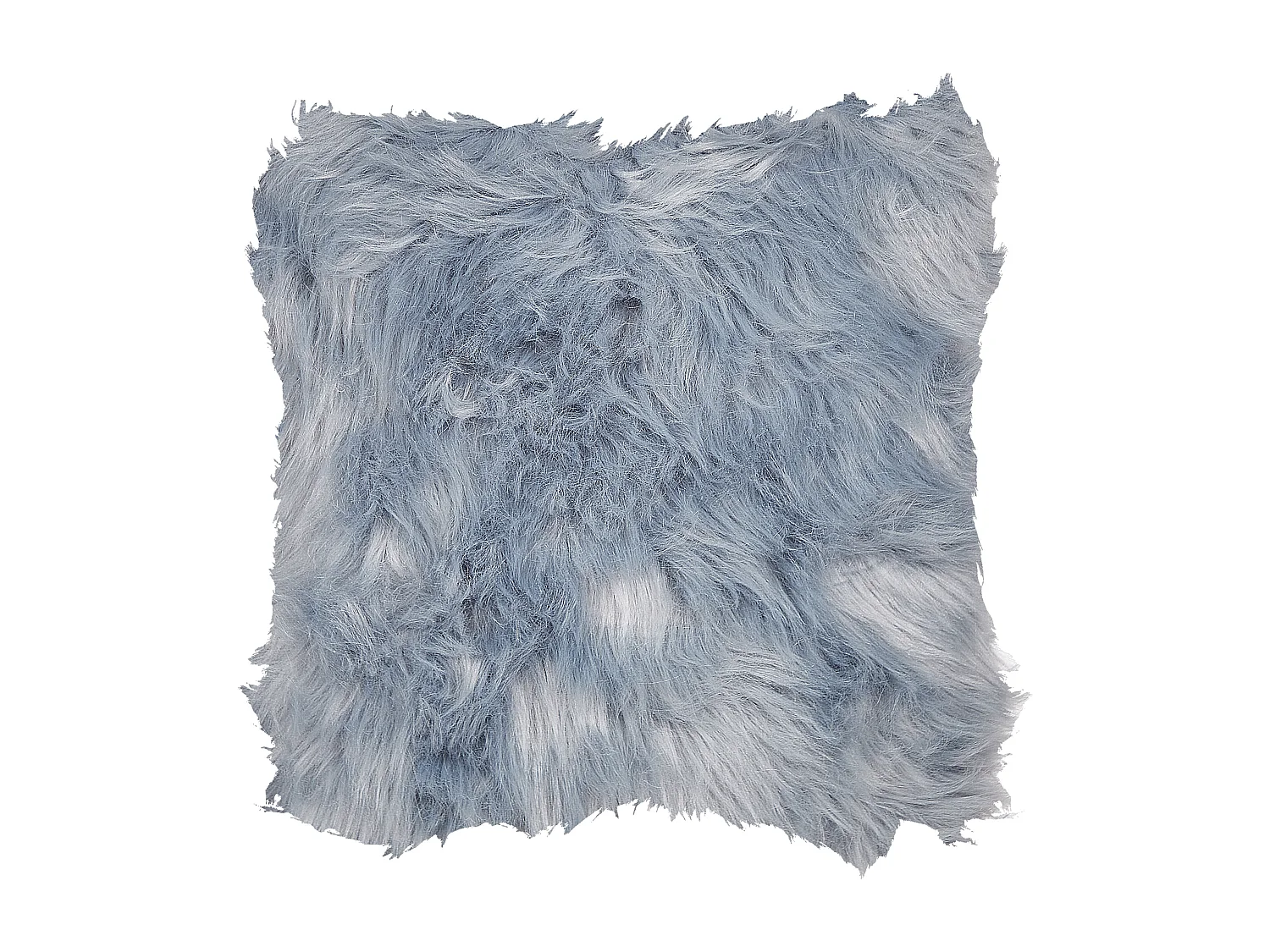 Set van 2 decoratieve kussens LUBHA Nepbont 42 x 42 cm Donkerblauw Effen