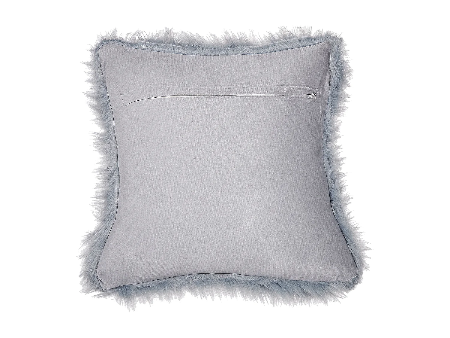 Set van 2 decoratieve kussens LUBHA Nepbont 42 x 42 cm Donkerblauw Effen