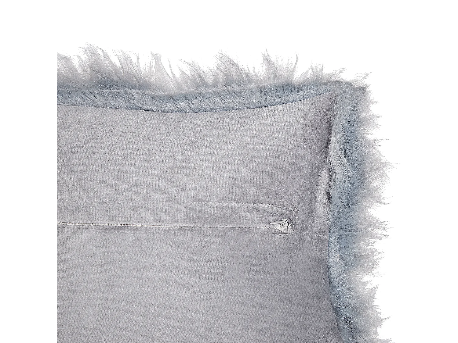 Set van 2 decoratieve kussens LUBHA Nepbont 42 x 42 cm Donkerblauw Effen