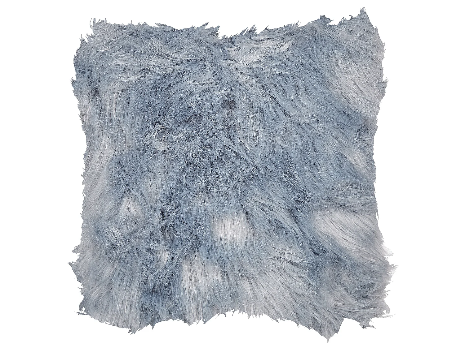 Set van 2 decoratieve kussens LUBHA Nepbont 42 x 42 cm Donkerblauw Effen