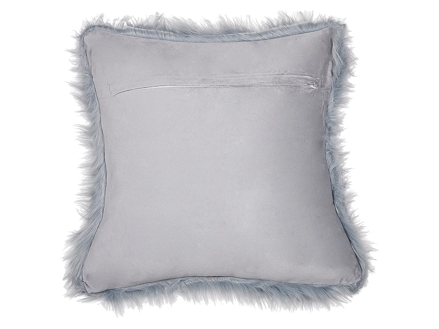 Set van 2 decoratieve kussens LUBHA Nepbont 42 x 42 cm Donkerblauw Effen