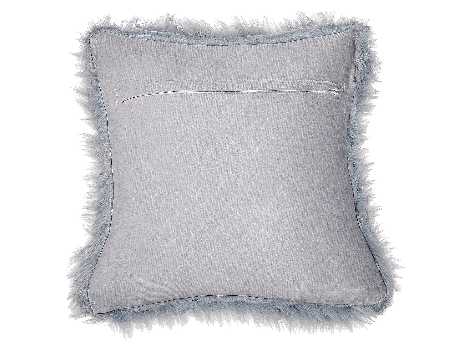 Set van 2 decoratieve kussens LUBHA Nepbont 42 x 42 cm Donkerblauw Effen