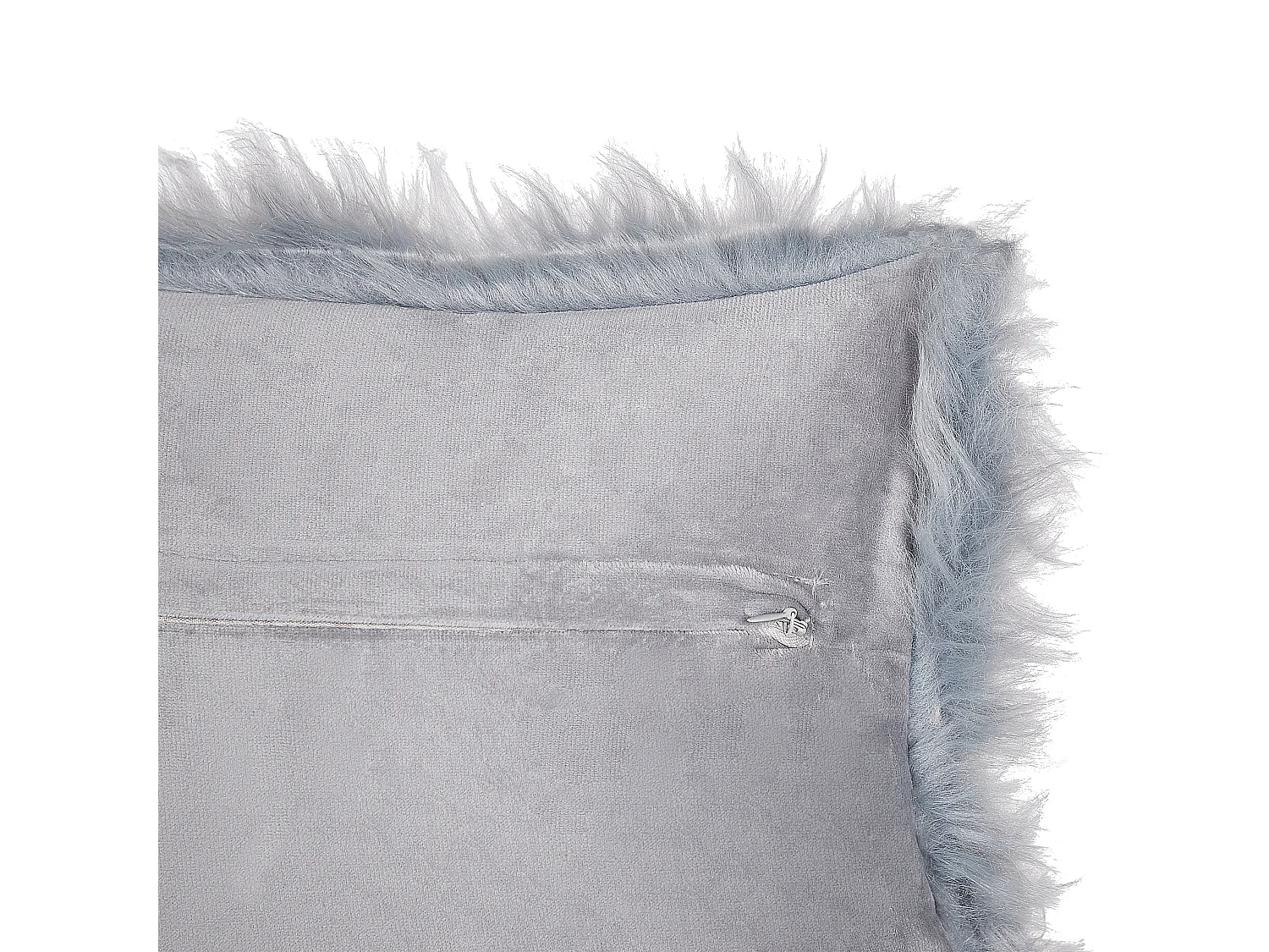 Set van 2 decoratieve kussens LUBHA Nepbont 42 x 42 cm Donkerblauw Effen