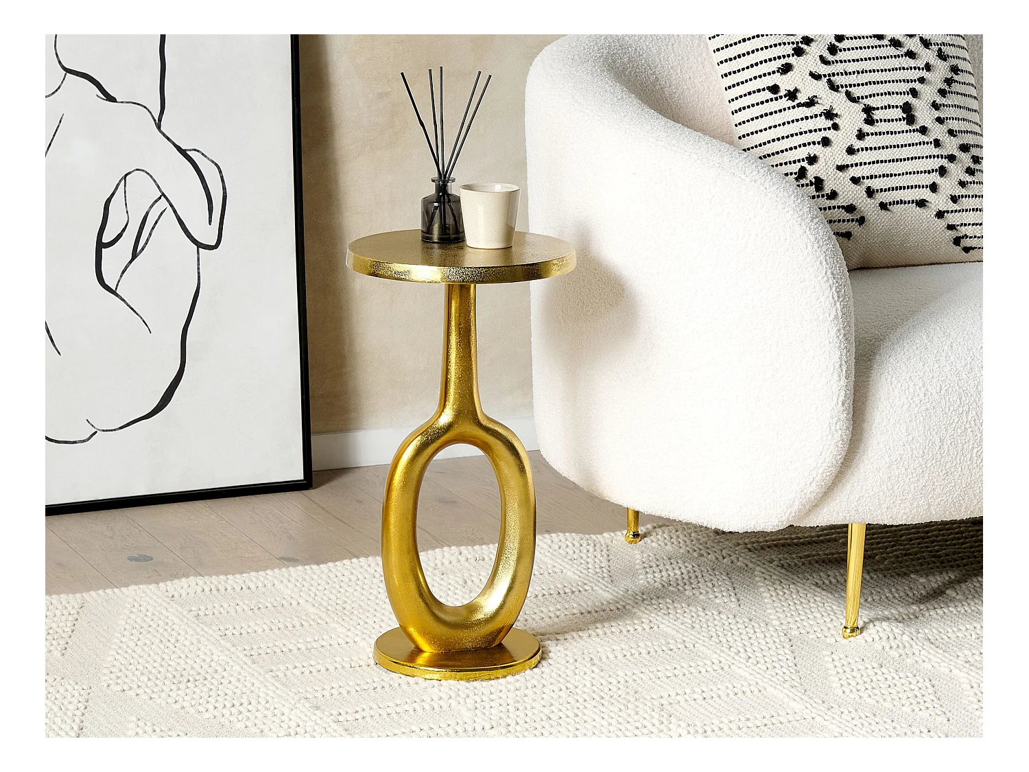 Mesa de apoio APITI Metal Dourado