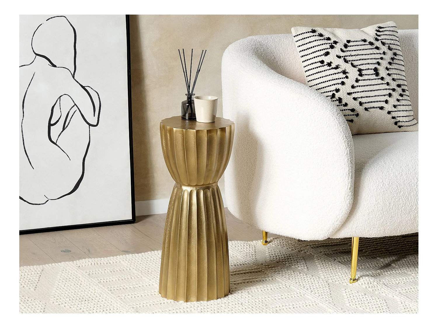 Mesa de apoio OUYEN Metal Dourado