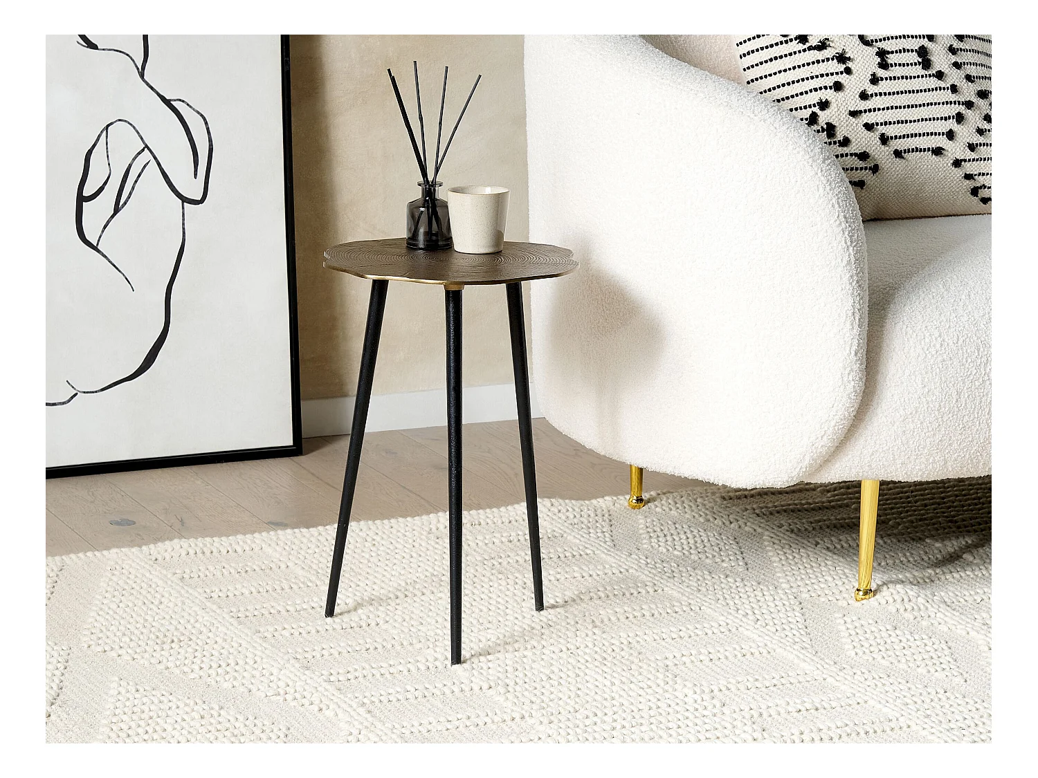 Mesa de apoio MUNNAR Metal Dourado