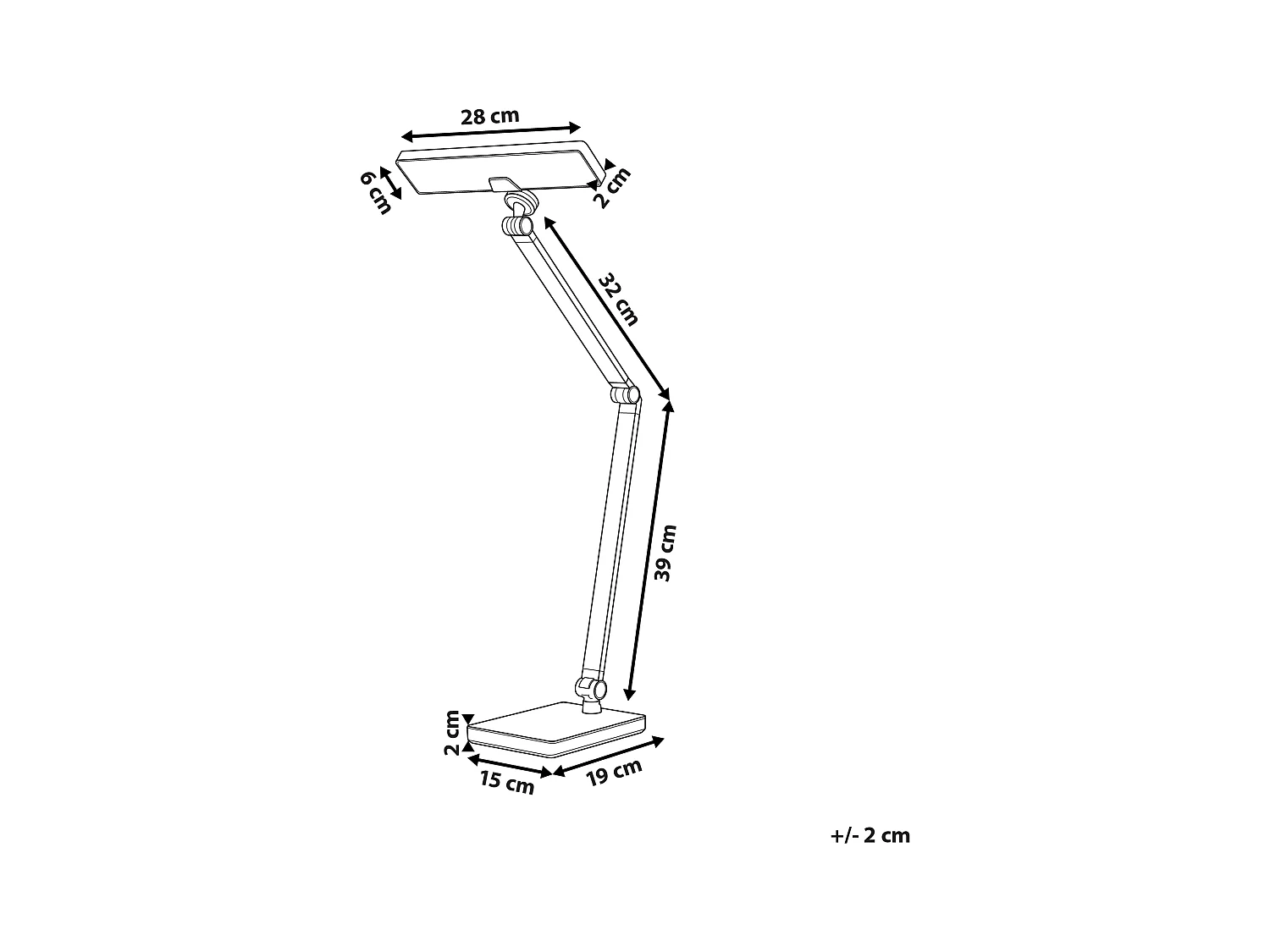 Lampa biurkowa LED LACERTA Z ładowarką indukcyjną Metal Czarny