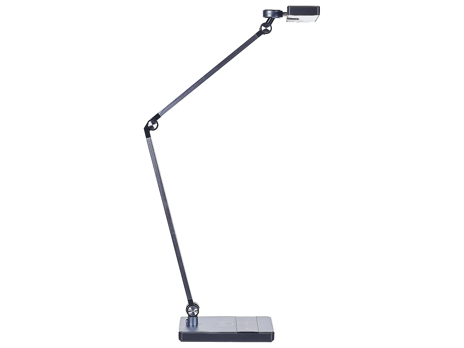 Lampe de bureau LED LACERTA Avec chargeur sans fil Métal Noir