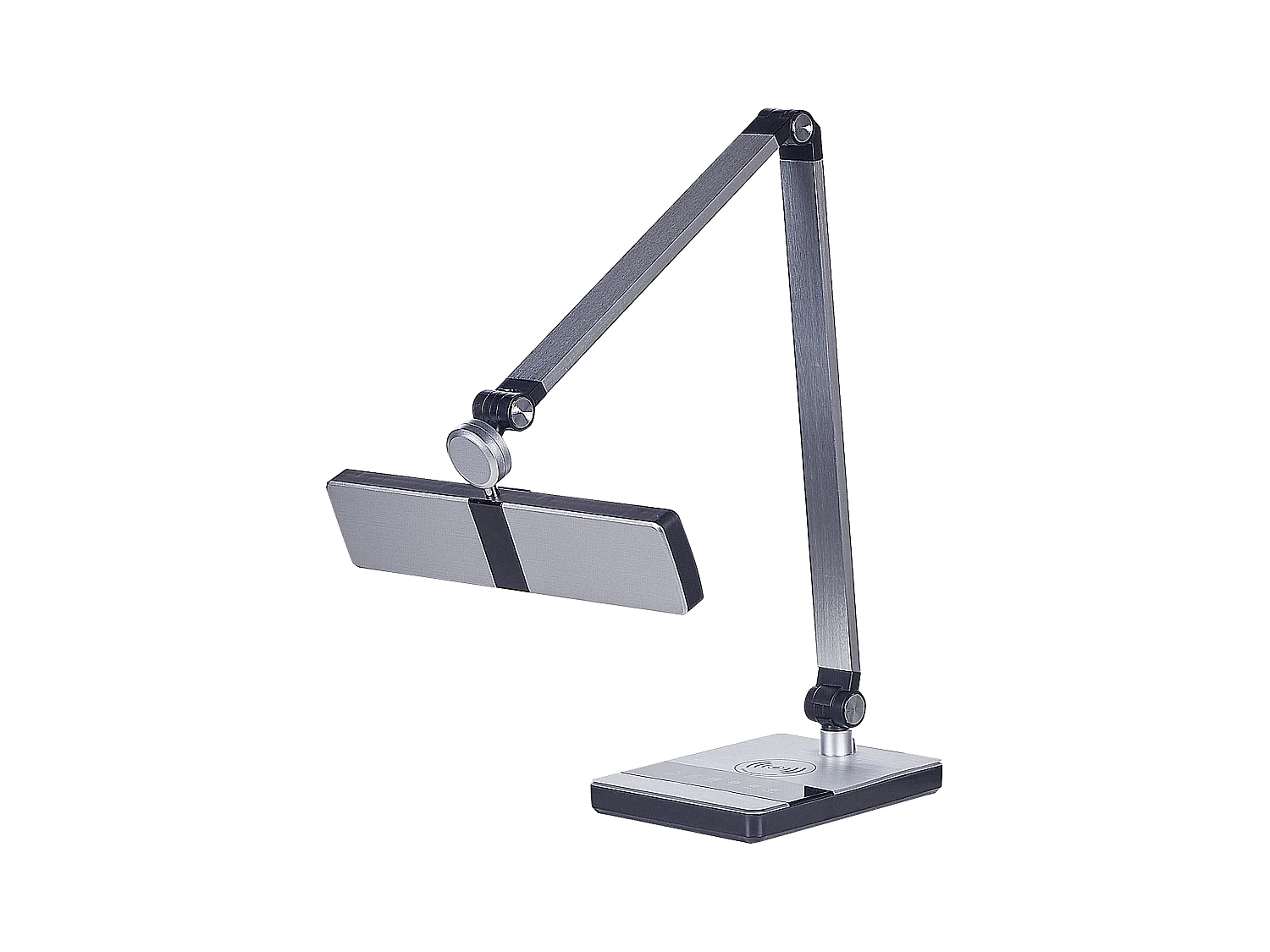 Lampe de bureau LED LACERTA Avec chargeur sans fil Métal Argenté