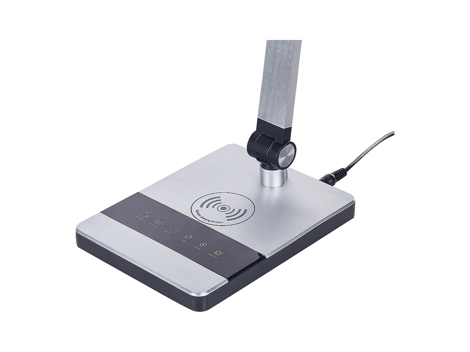 Lampe de bureau LED LACERTA Avec chargeur sans fil Métal Argenté