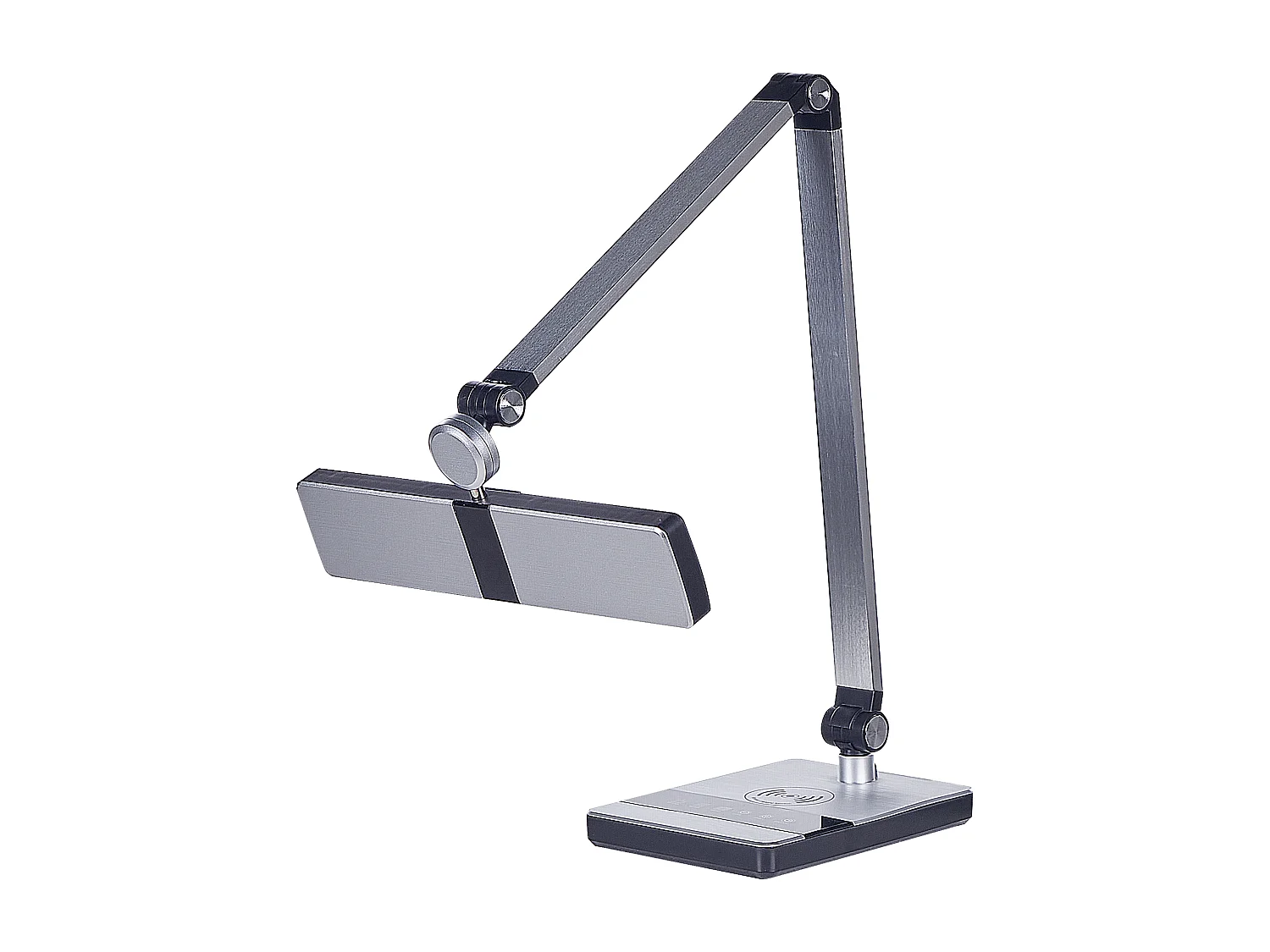 Lampada da scrivania a LED LACERTA con Caricatore wireless Metallo Argento