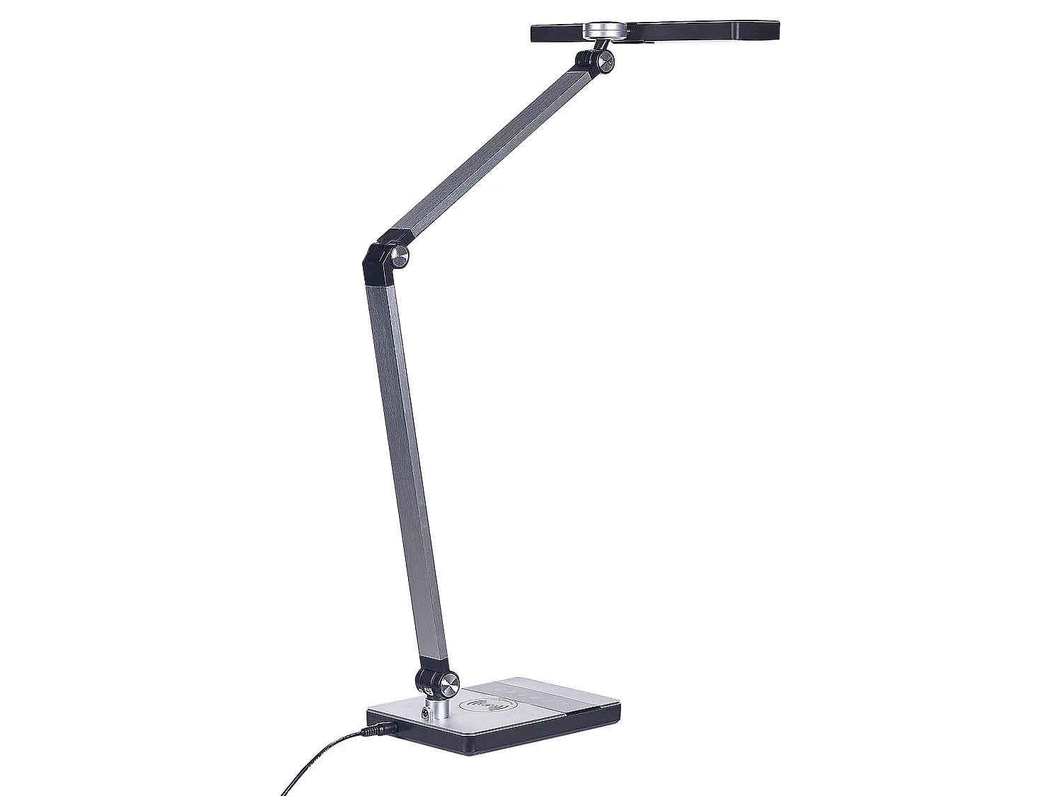 Lampa biurkowa LED LACERTA Z ładowarką indukcyjną Metal Srebrny