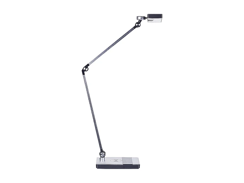 LED Schreibtischlampe Metall silber 73 cm mit Ladestation für Büro Lacerta