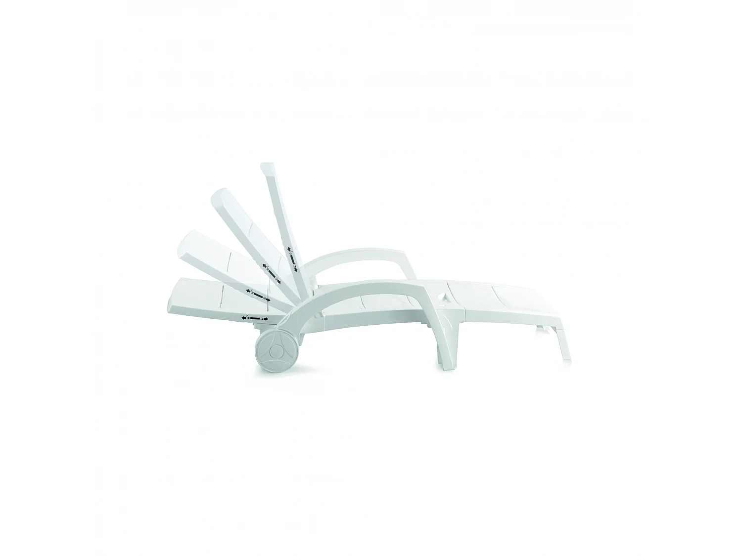 Set di 2 lettini prendisole in plastica riciclata + tavolino bianco DORAL