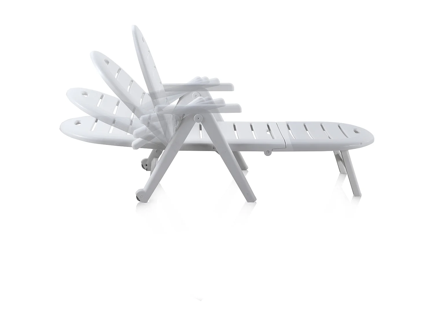 Lot de 2 bains de soleil blanc CAIMAN