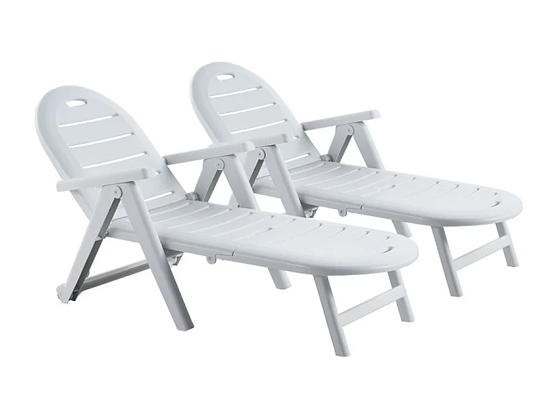 Caiman - Lot de 2 bains de soleil blanc