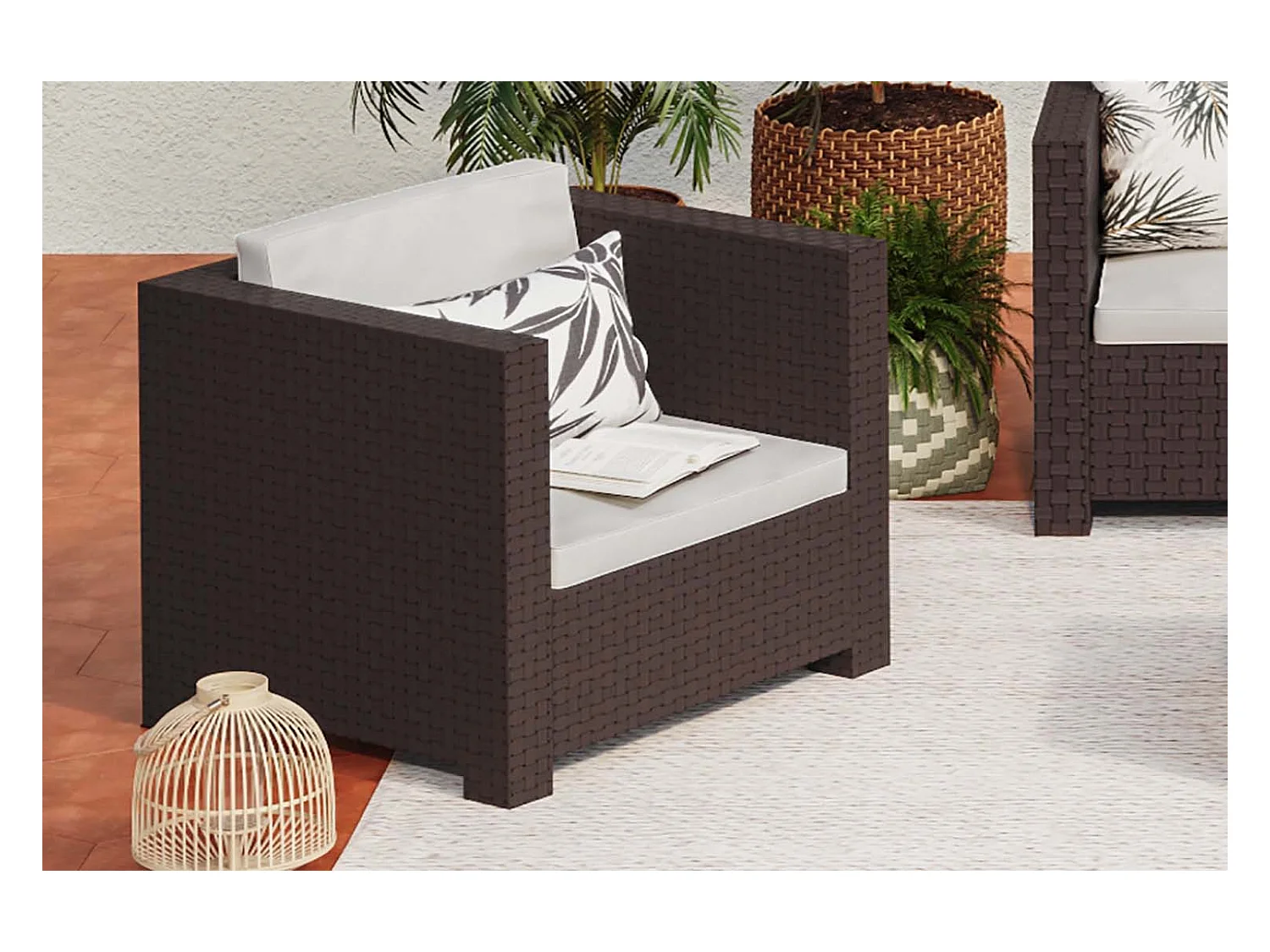 Gartenmöbel-Set 2-Sitzer aus grauem Rattan ANKARA - Bequem und wasserbeständig