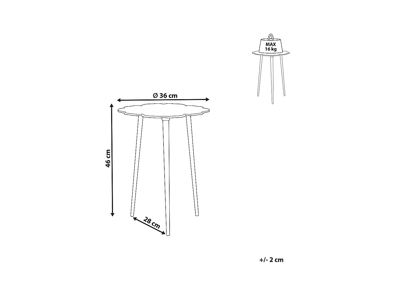 Mesa de apoio PUHOI Metal Prateado