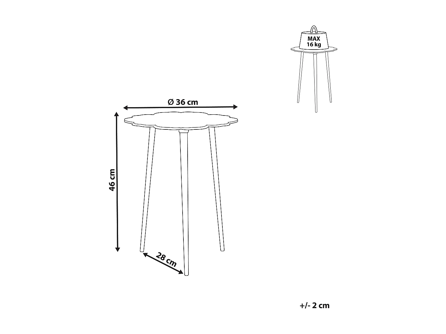 Table d'appoint PUHOI Métal Argenté