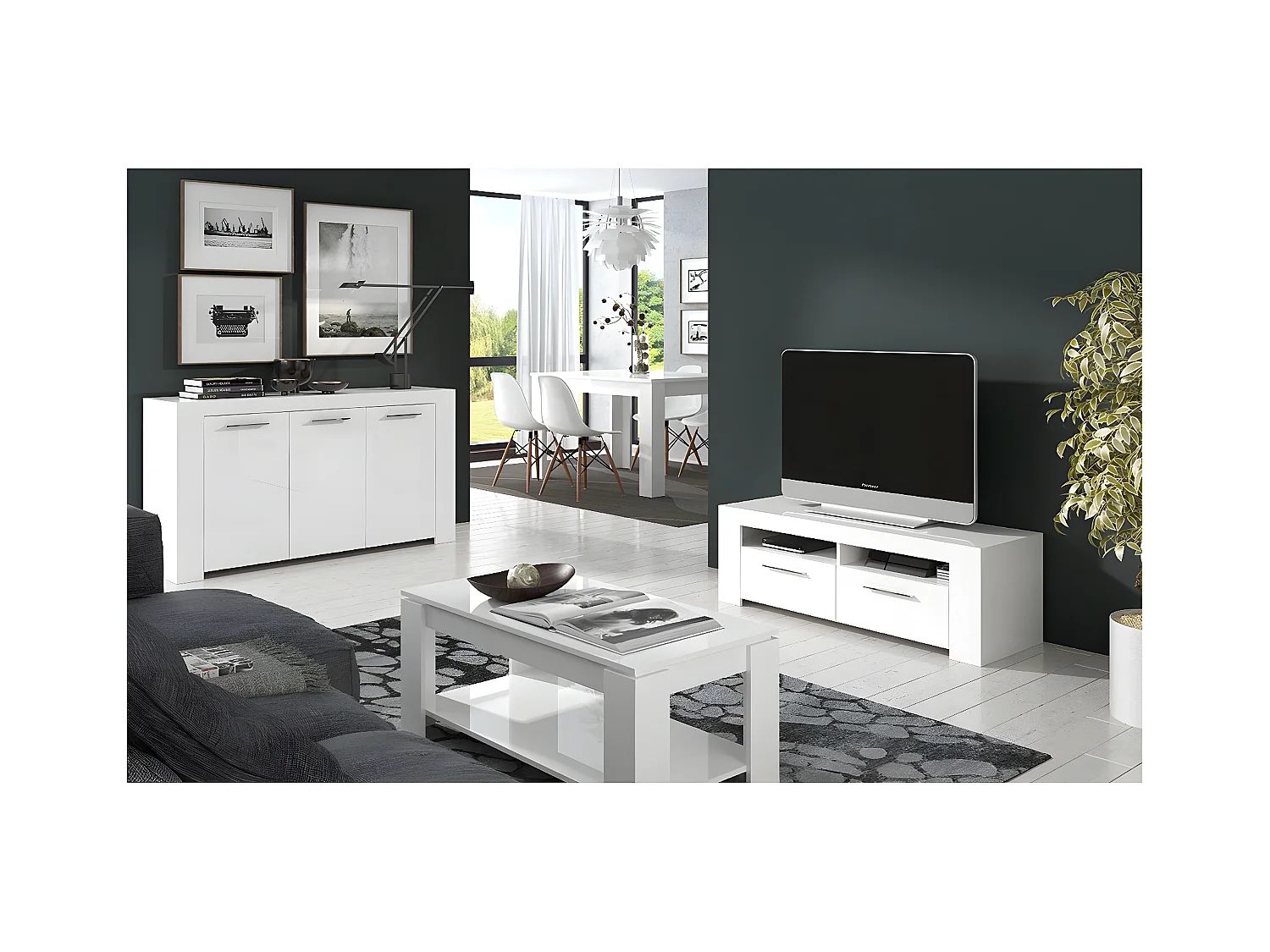 Tavolino con doppio piano e piano sollevabile - L102 cm - Ambit