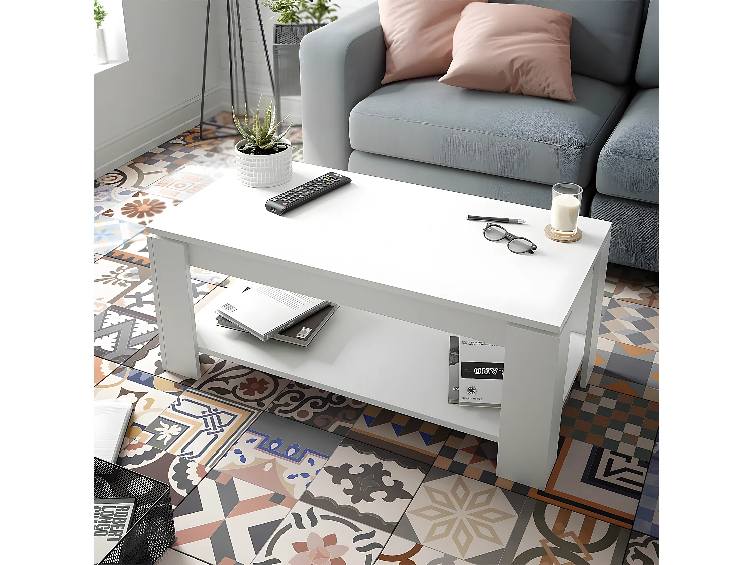 Table Basse avec Plateau Relevable L102 cm - Ambit