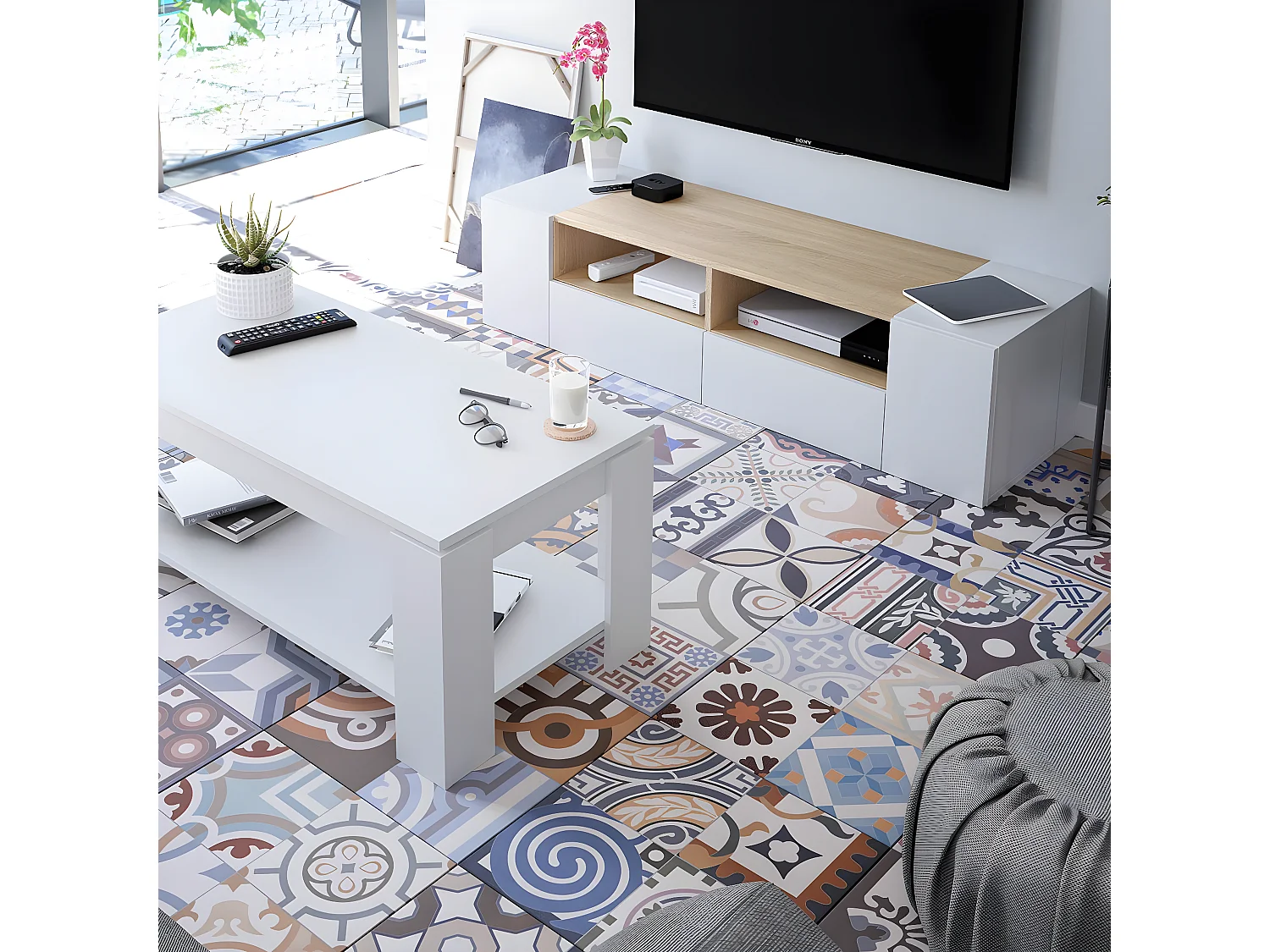 Table Basse avec Plateau Relevable L102 cm - Ambit