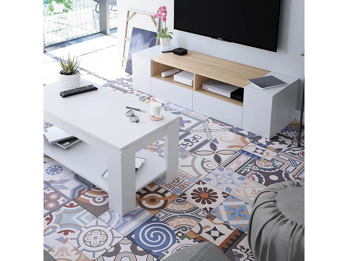 Salontafel met dubbel blad en opklapbaar blad - L102 - Ambit