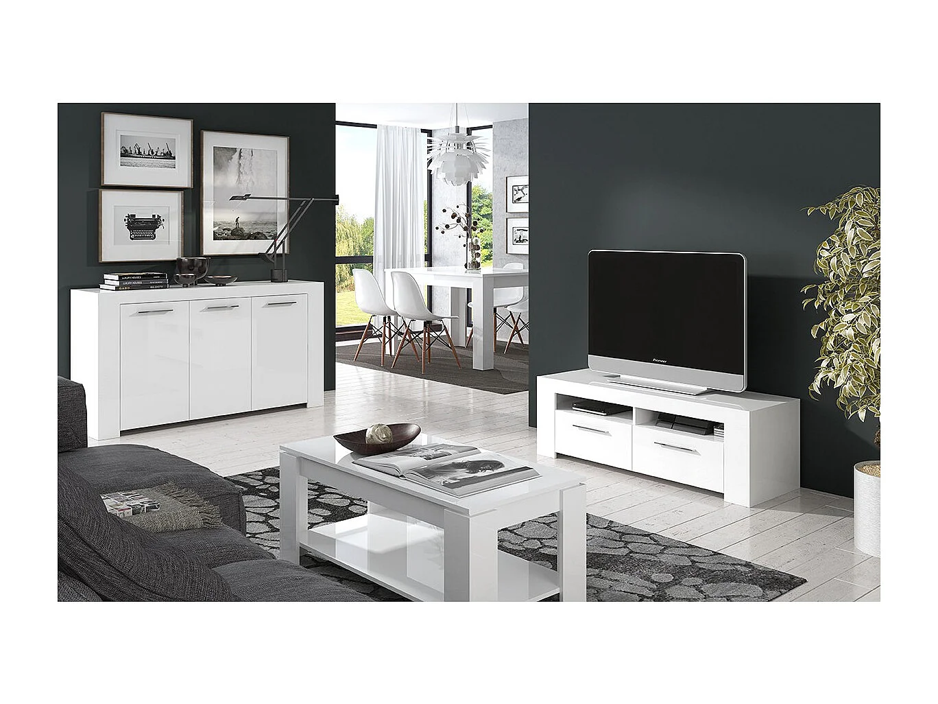 Salontafel met dubbel blad en opklapbaar blad - L102 - Ambit