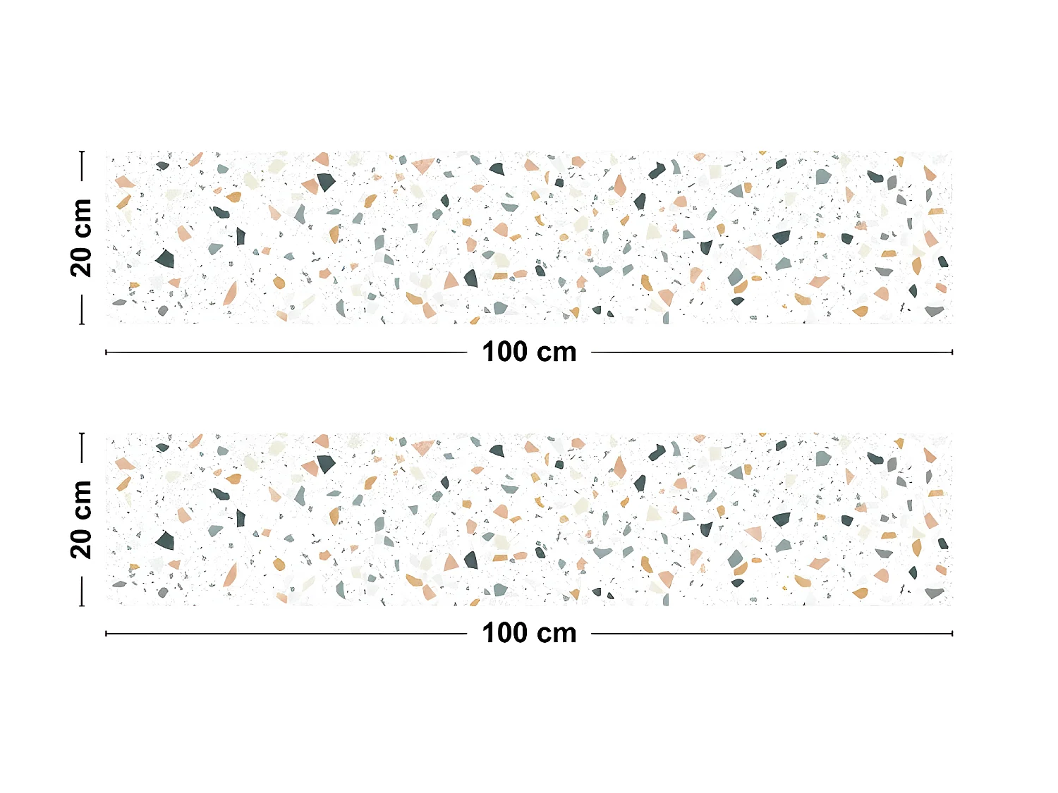 Bandeau ALU lot de 2 L100xH 20cm - Terrazzo Dolce - Aluminium composite