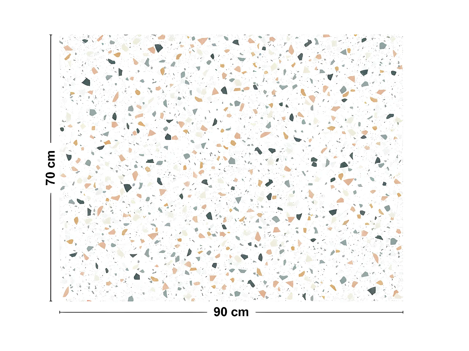 Fond de hotte ALU : L 90cm x H 70cm - Terrazzo Dolce - Aluminium composite