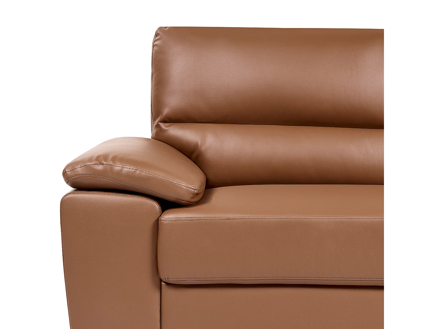 Divano VOGAR Pelle sintetica Marrone dorato 3 posti